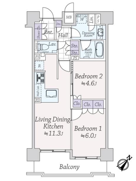 プレサンスロジェ横浜関内の間取図
