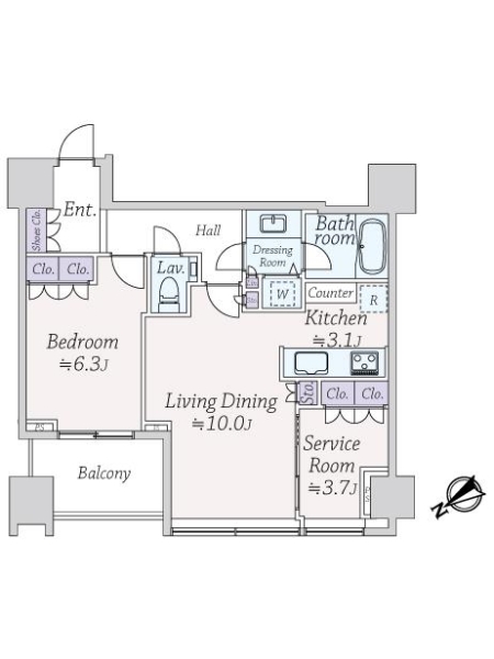 シティタワー麻布十番の間取図