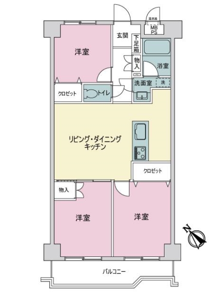 ライオンズマンション長津田第３の間取図