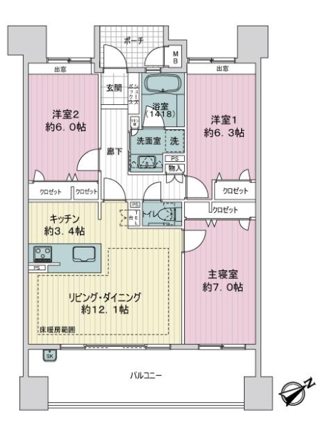 アーバンパレス小笹ステージの間取図