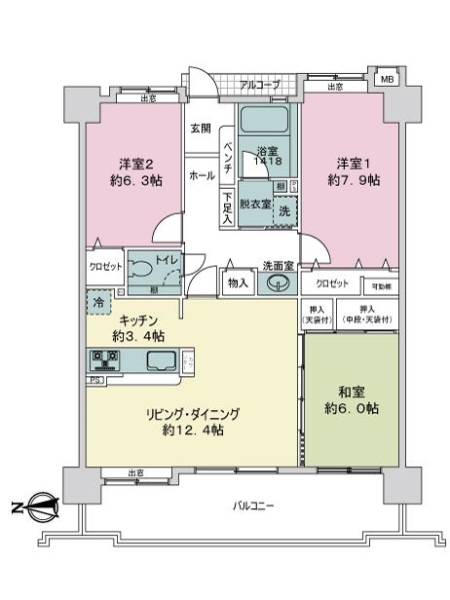 アンピール姪浜駅南の間取図