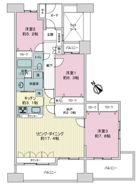 エステガーデンセンター北サウススクエアの間取図