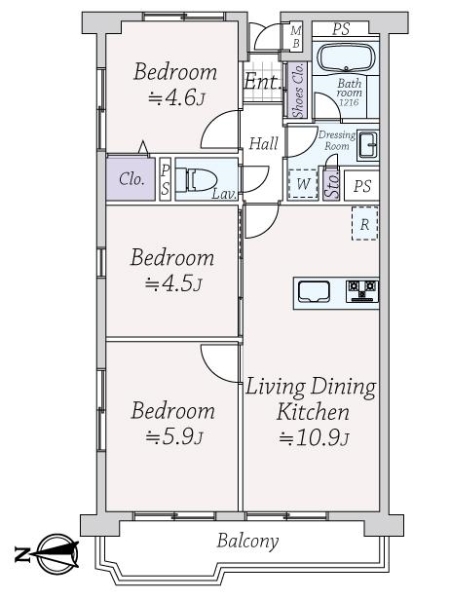 ライオンズマンション錦糸町第２の間取図