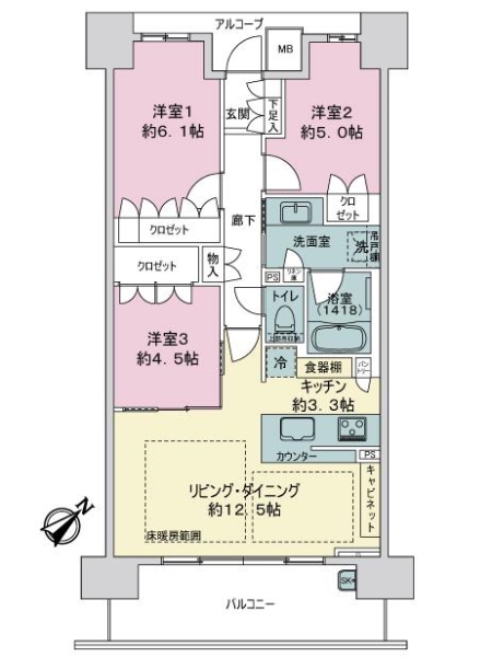 パークホームズ神戸　ザ　レジデンスの間取図
