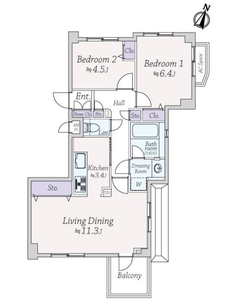 ライオンズマンション砧公園第２の間取図
