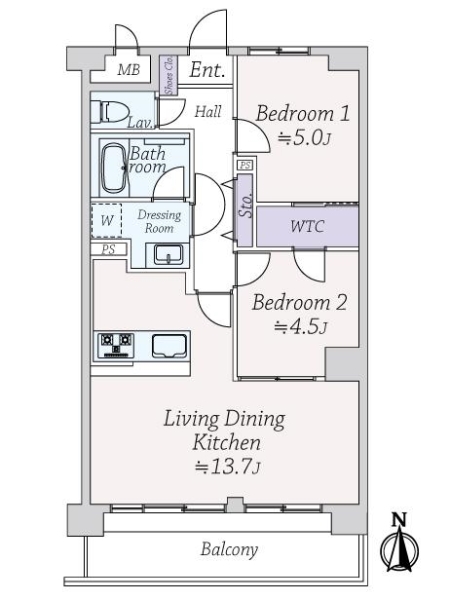 ノーブル南森町の間取図