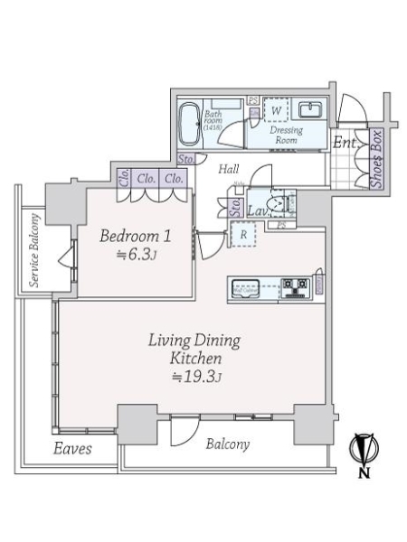 ブランズタワー・ウェリス心斎橋ＮＯＲＴＨの間取図