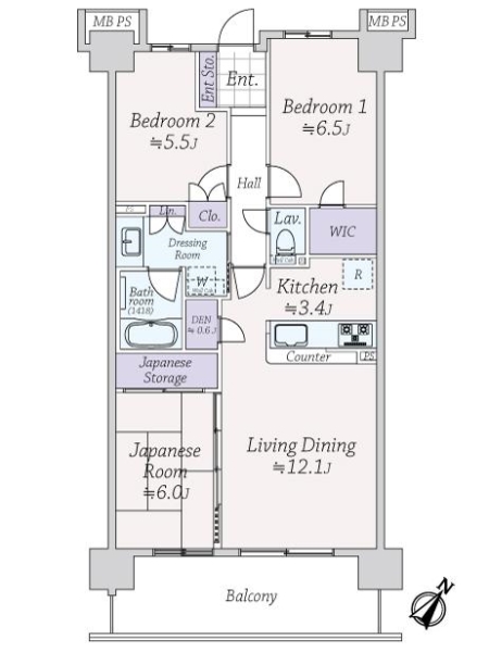 ライオンズ蕨ローレルコートの間取図
