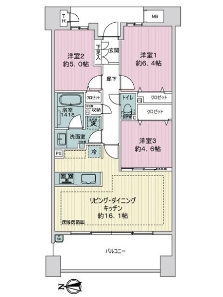 グランドオペラつつじヶ丘の間取図