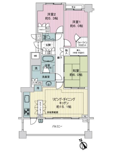 シティハウス覚王山丸山町の間取図