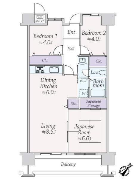 武庫川みどりのまち１０号棟の間取図