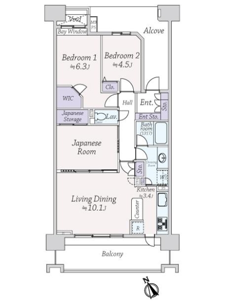 ライオンズマンション西船橋シティの間取図