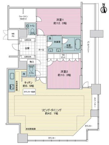 ザ・ライオンズ　ミッドキャピタルタワーの間取図