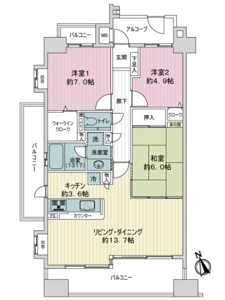 ファミール藤ヶ丘２番館の間取図
