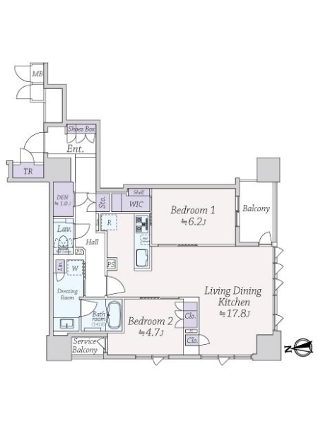 ブランズタワー谷町四丁目の間取図