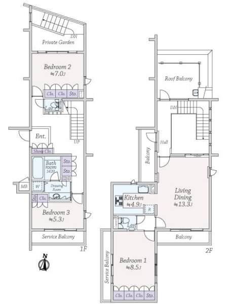 アトラス江戸川アパートメントの間取図