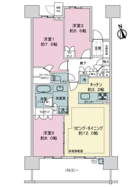 ライオンズプレティナレジデンスの間取図