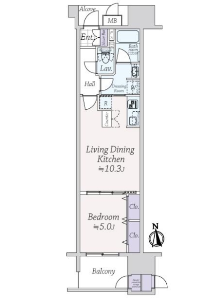 ラシュレ北浜の間取図