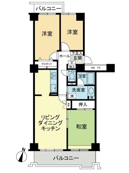 戸塚ハイライズの間取図