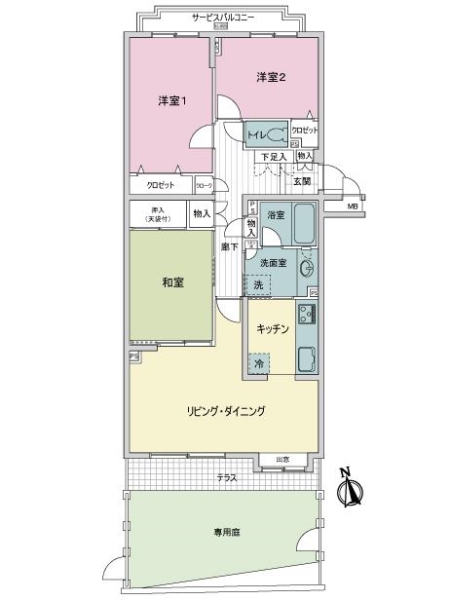 覚王山パークハウス弐番館の間取図
