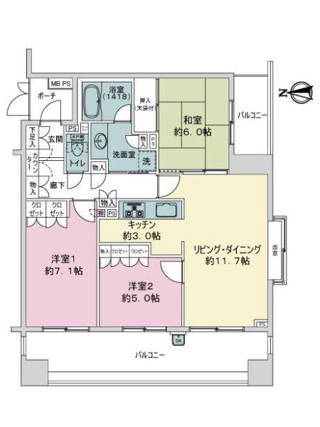 クリオ南千住壱番館の間取図