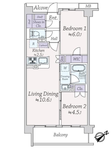 リビオ新宿ザ・レジデンスの間取図