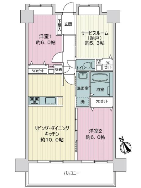 ライオンズガーデンシティ平井の間取図