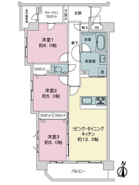 グローリオ板橋本町パークサイドの間取図