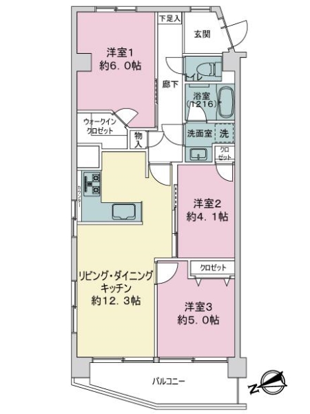 シーアイマンション神奈川の間取図