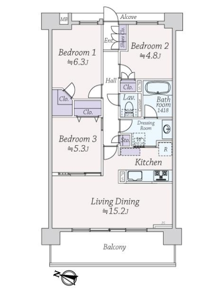 ランドシティ上大岡Ｌｕｘｅの間取図