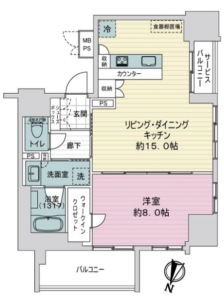 ワコーレ元町ザ・シティの間取図