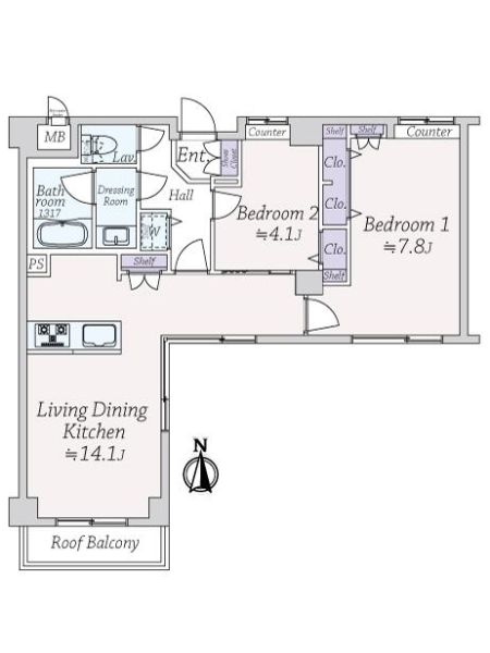 ライオンズマンション麻布十番南の間取図