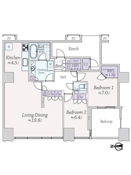 ワールドシティタワーズ　アクアタワーの間取図