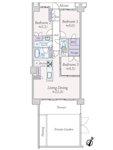 ヴィークコート大泉学園　四季Ｇａｒｄｅｎの間取図