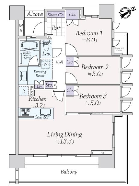 ライオンズ本八幡レジデンスの間取図