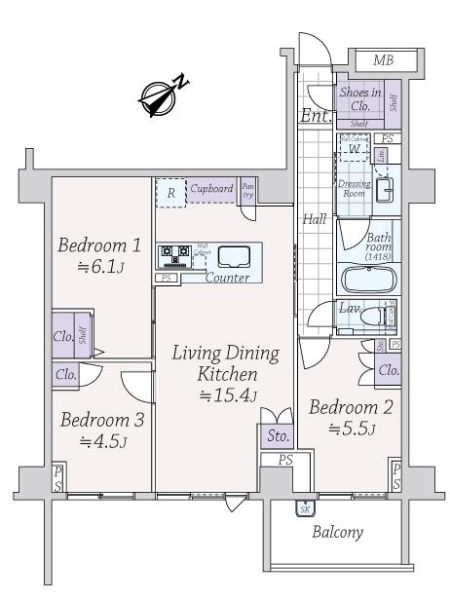 ブランズ文京小石川レジデンスの間取図