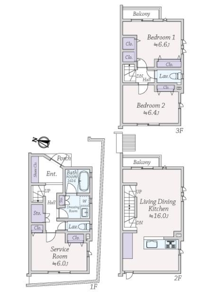 リムテラスアルファ用賀の間取図