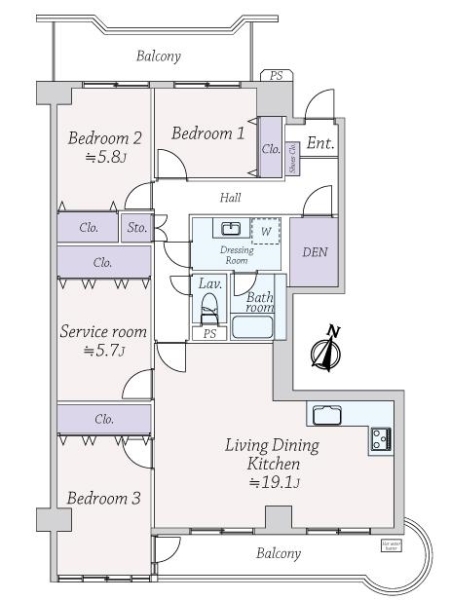 グランドメゾン靱の間取図