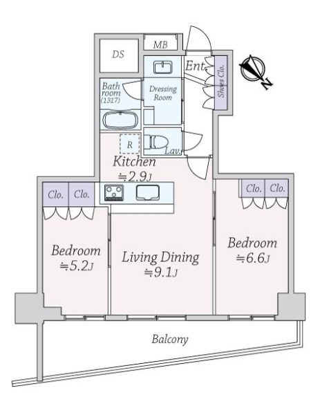 パークホームズ武蔵小山の間取図