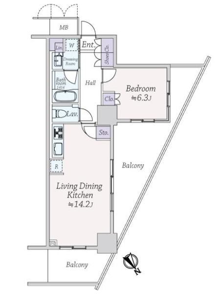 ステーションツインタワーズ糀谷フロント・ウエストの間取図