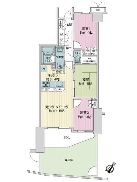 サンクレイドル千葉登戸スカイレジデンスの間取図