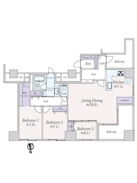 グランドメゾン恵比寿の杜の間取図