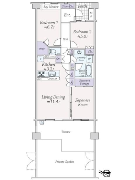 プラウド石神井台の間取図