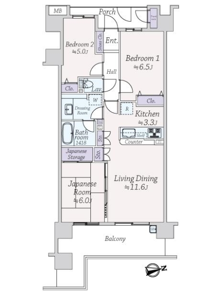 オーベルグランディオ砂町水辺公園の間取図