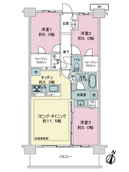 シティテラス横濱戸塚の間取図