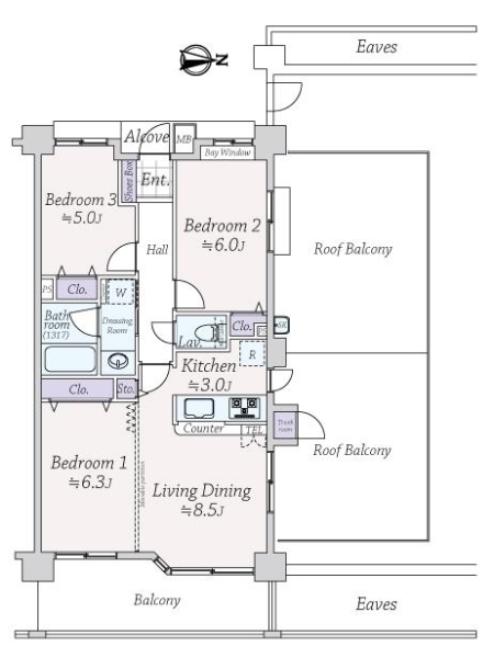 レクセルマンション三鷹の森の間取図