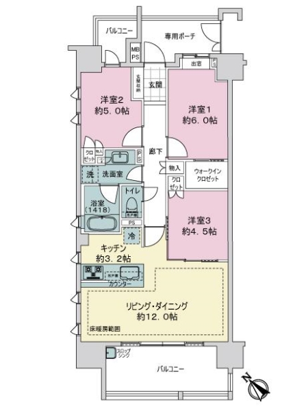 ライオンズ町田マークスフォートの間取図