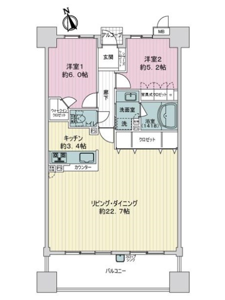 サーパスシティ鳴海の間取図