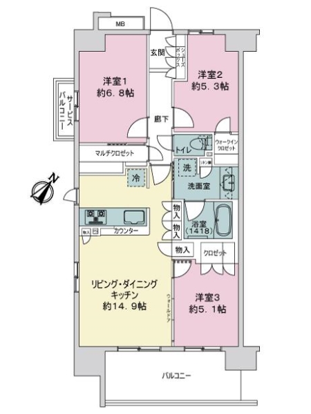 新小岩パークフロントパークテラスの間取図