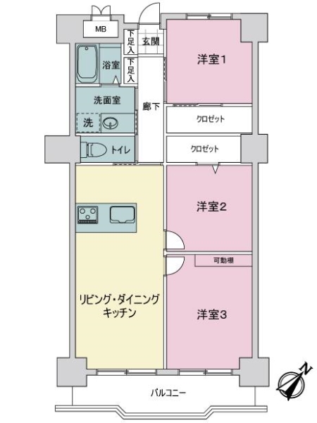 ライオンズマンション己斐本町の間取図